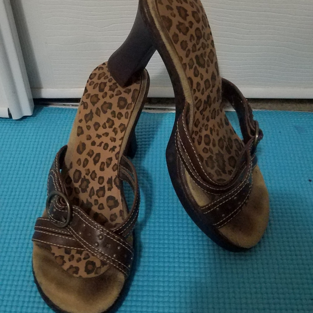 Size 6.5 or 7 brown strappy heels